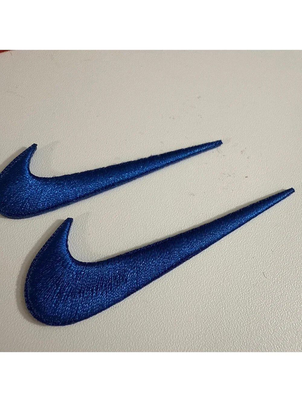 2 Pc of Nike Embroidered Swoosh Iron On Patches Blue Patch 2.5 And 3 inches New